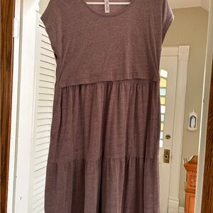 Latched Mama Light Purple Tiered Dress